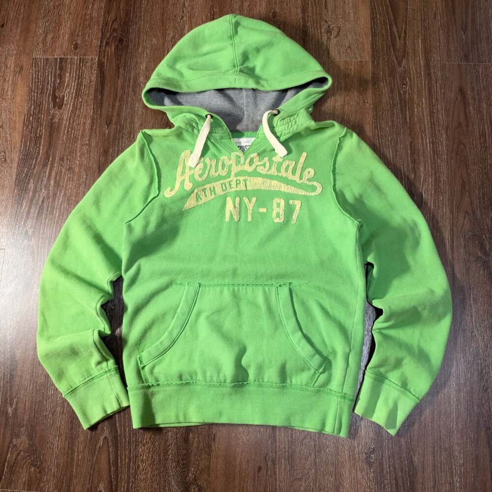 Aeropostale Hoodie Size S/P Green Ath Dept Sweatshirt Keylime Color Surf
